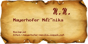 Mayerhofer Mónika névjegykártya